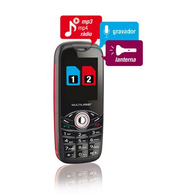 Celular Multilaser P3153 Dual Chip, MP3 e MP4 Player, Rádio